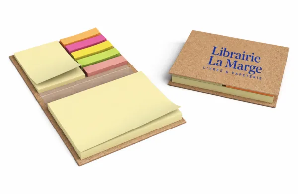Blocs-notes adhésifs avec couverture en liège