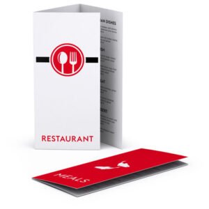 Cartes de menus et de boissons à pliage roulé
