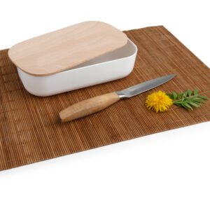 Échantillon de lunchbox à couvercle en bois