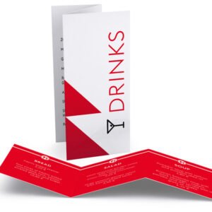 Cartes de menus et de boissons à pliage accordéon