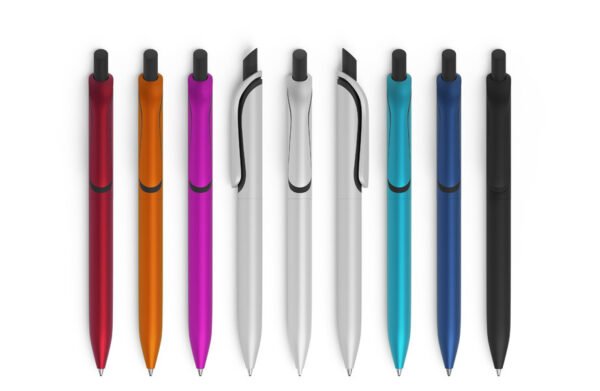 Échantillon de stylo à bille à effet métallique