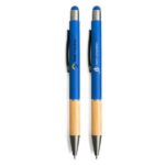 Stylos à bille coloré avec zone de préhension en bambou