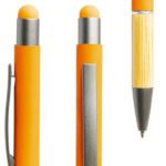 Échantillon stylo à bille coloré avec zone de préhension en bambou