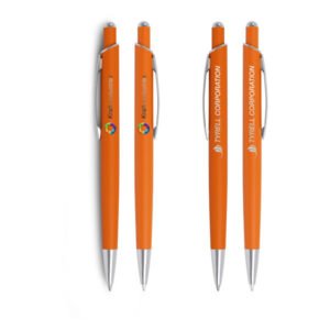 Stylos à bille en métal avec Soft Touch, bouton-poussoir et agrafe chromée