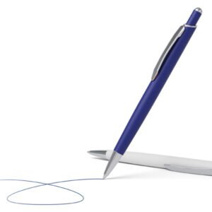 Échantillon de stylo à bille en métal avec Soft Touch, bouton-poussoir et agrafe chromée