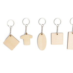 Échantillon de porte-clés en bois, plat