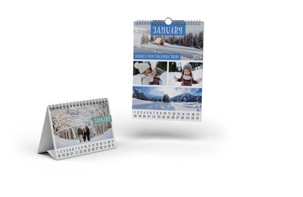 Calendriers photo avec reliure à spirale