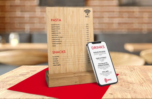 Cartes de menus avec puce NFC