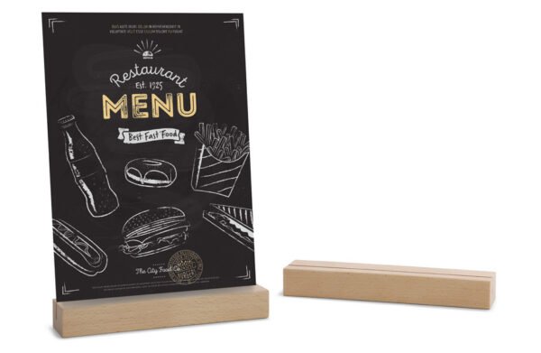 Supports pour marque-places en bois
