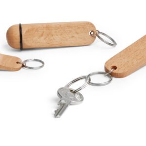 Échantillon de porte-clés hôtel en hêtre