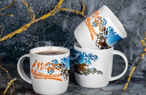 Échantillon de tasse avec vernis 3D