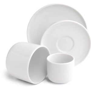 Échantillon de tasse sans anse avec soucoupe
