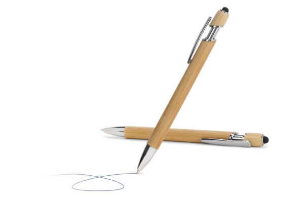 Échantillon de stylo à bille en bambou avec stylet
