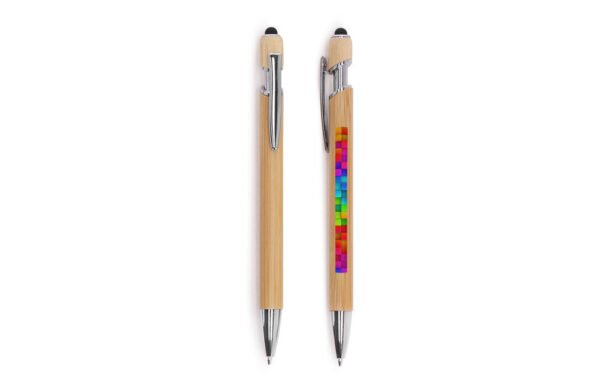 Stylos à bille en bambou avec stylet