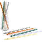 Échantillon de pailles en verre, colorées