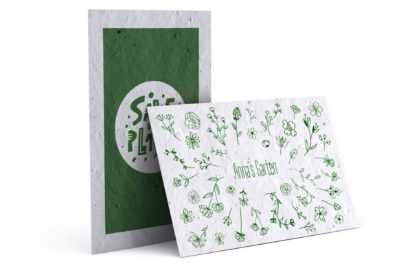 Cartes de visite en papier à base de graines