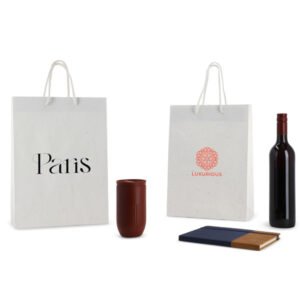 Sacs en papier avec cordon en papier tressé