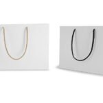 Sacs en papier avec poignées en papier tressé, entièrement imprimables