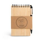 Blocs-notes avec couverture en bambou et stylo à bille