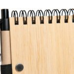 Blocs-notes avec couverture en bambou et stylo à bille