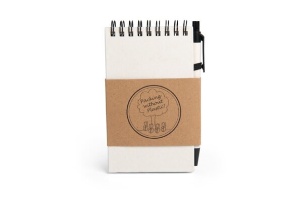 Blocs-notes en brique de lait recyclée avec stylo à bille