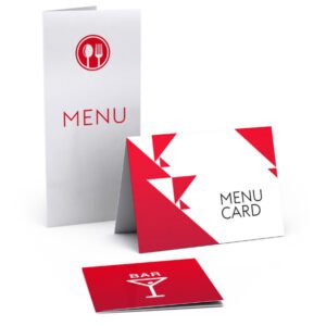 Cartes de menus et de boissons à 1 pli