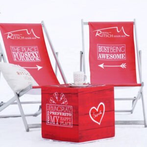 Chaises longues sans accoudoirs, structure avec impression