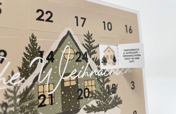 Carte de vœux « calendrier de l’avent » 2 pages