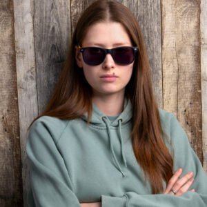Lunettes de soleil aspect bambou