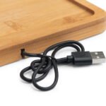 Organisateur de bureau en bambou à chargeur sans fil