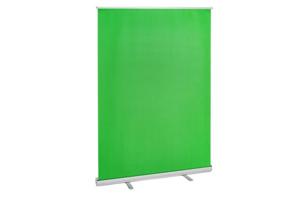 Écran vert roll-up Classic, structure avec impression
