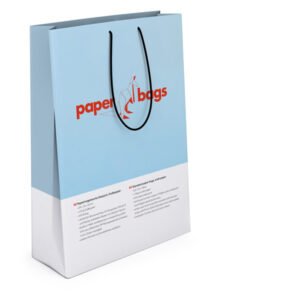 Échantillon de sac en papier couché avec cordon en PP, entièrement imprimable