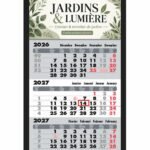 Calendrier 3 mois 2027 à en-tête personnalisé