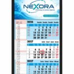 Calendrier 3 mois 2027 à en-tête personnalisé