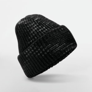 Bonnet à patch en grosse mailles