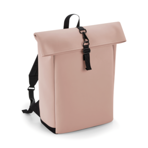 Sac à dos avec rabat roll-top en polyuréthane mat