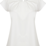 Top col plissé femme