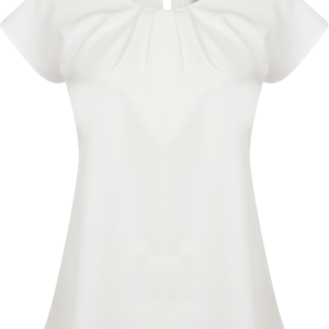 Top col plissé femme