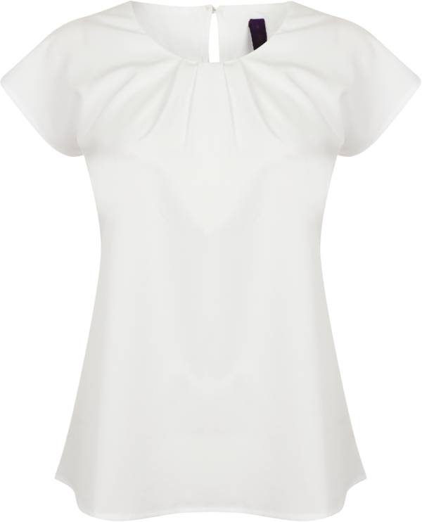 Top col plissé femme