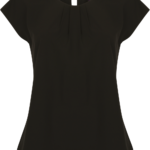 Top col plissé femme