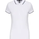 Polo maille piquée manches courtes femme