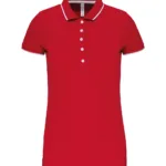 Polo maille piquée manches courtes femme