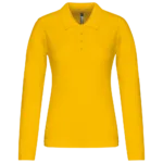 Polo piqué manches longues femme
