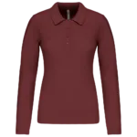 Polo piqué manches longues femme
