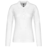 Polo piqué manches longues femme