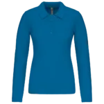 Polo piqué manches longues femme