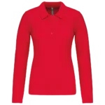 Polo piqué manches longues femme