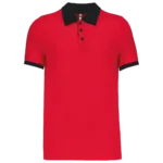 Polo piqué bicolore homme