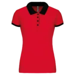 Polo piqué bicolore femme