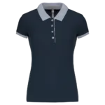 Polo piqué bicolore femme